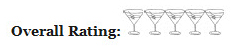 Overall Rating for the book. There are five martini glasses which indicates a review of five out of five. 